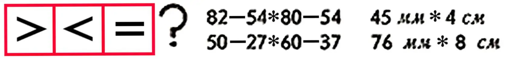 Comparison of numbers, signs